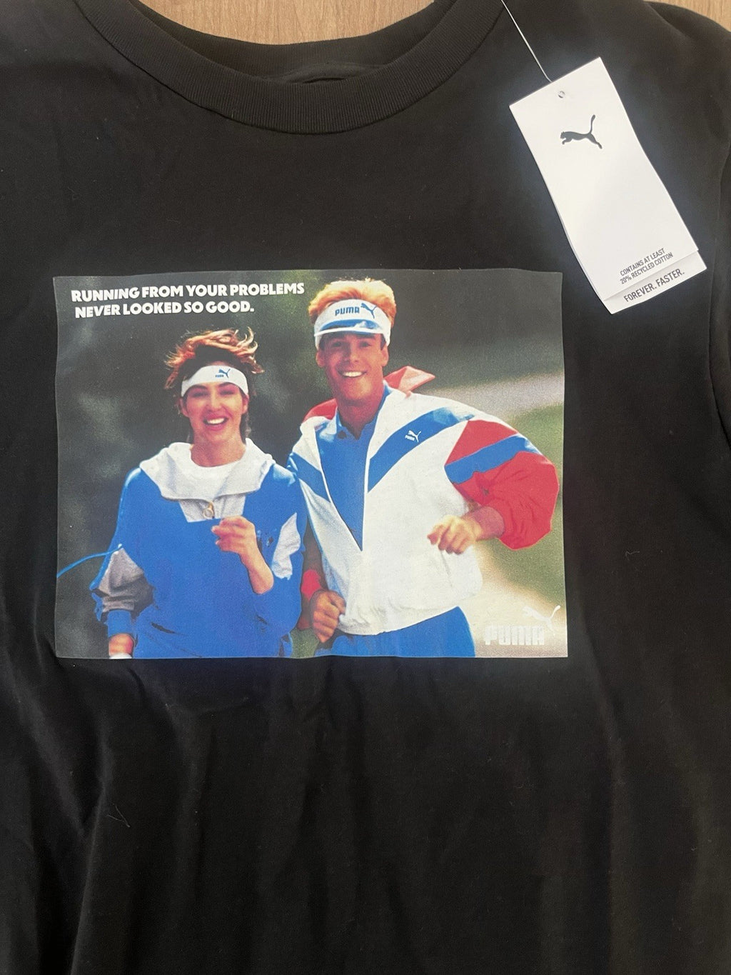 Nwt Puma Mens Large Tshirt Retro Graphic Print, Running Never Looked So Good