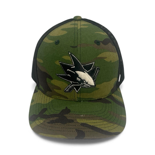 47 Brand San Jose Sharks Camo Snapback Hat One Size Adjustable