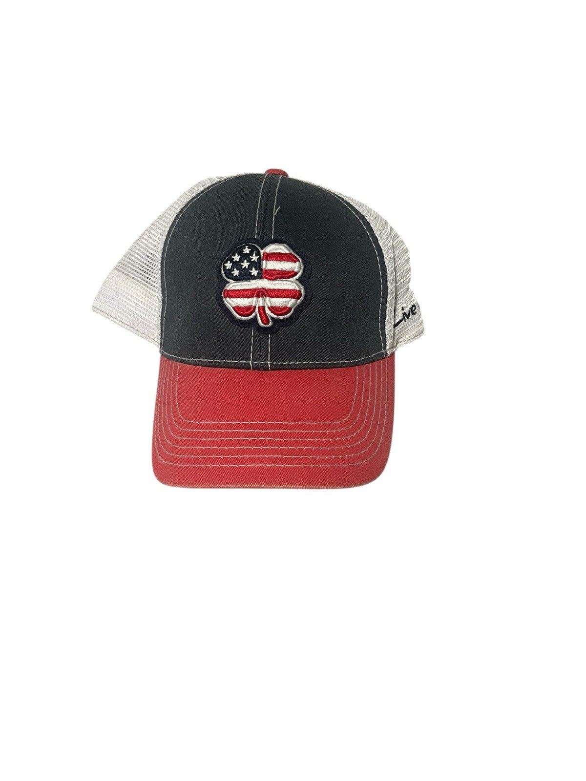 Black Clover Trucker Snapback Golf Hat Red/White/ Blue