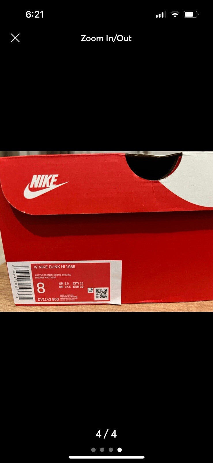 Size 8 - Nike Dunk 1985 High Arctic Orange W