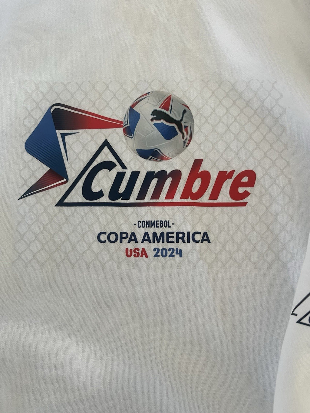 Puma 2024 Copa America White Hoodie 763957 01 Men’s Size Large