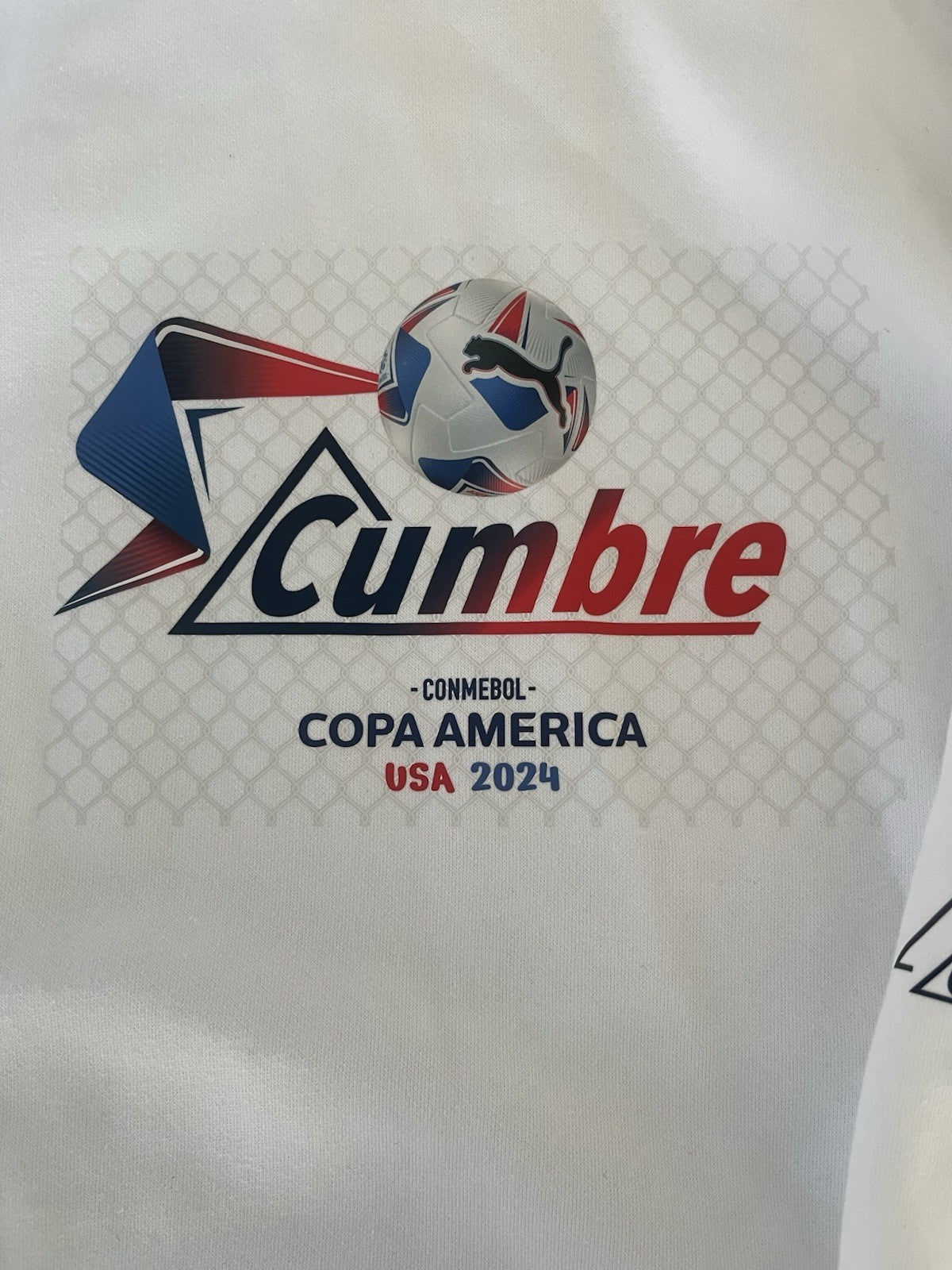 Puma 2024 Copa America White Hoodie 763957 01 Men’s Size Large
