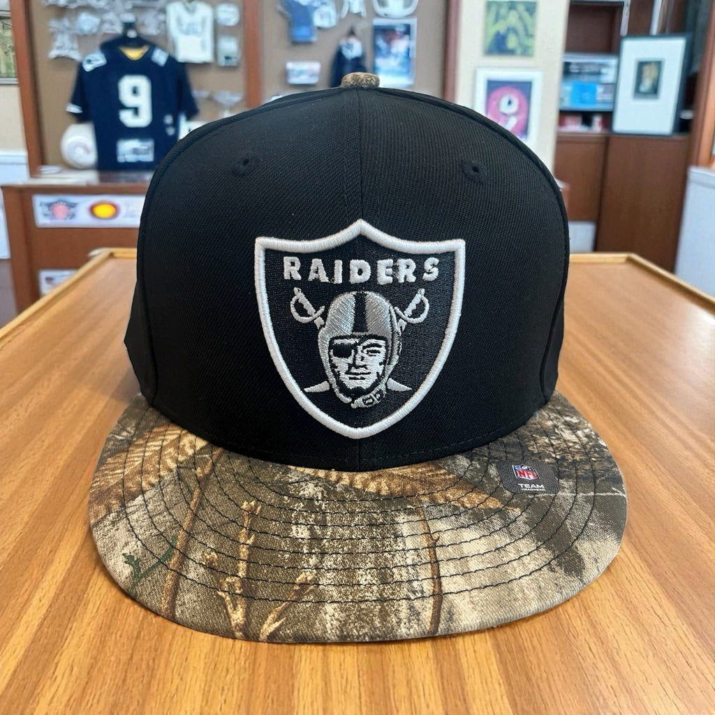 New Era 59Fifty Las Vegas Raiders Black Fitted Hat Size 7 3/8