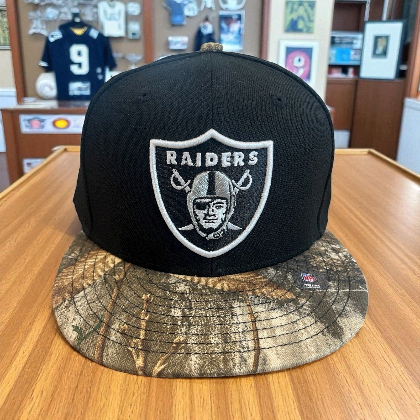 New Era 59Fifty Las Vegas Raiders Black Fitted Hat Size 7 3/8