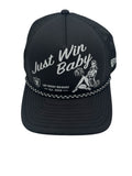New Era Raiders Just Win Baby Trucker Hat Cap Black One Size Snapback