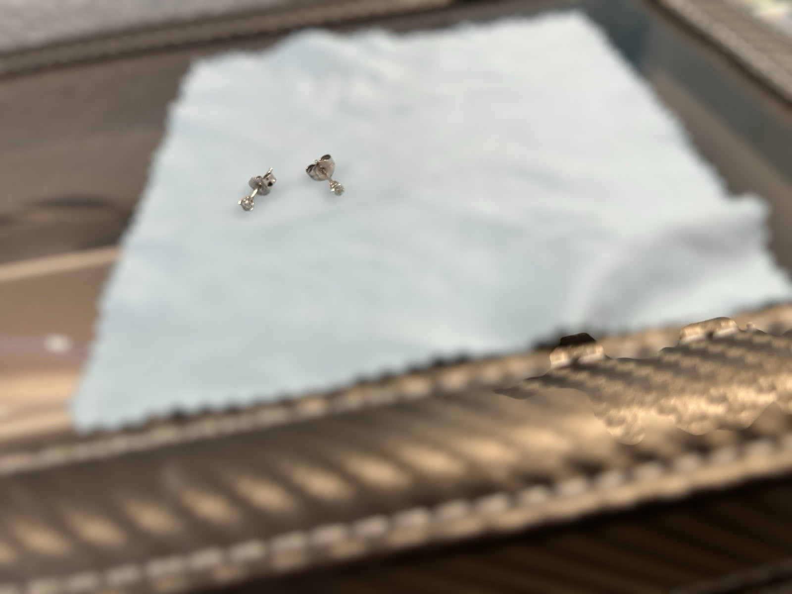 Kay’s Diamond Earrings 1/10 ct tw Round-Cut 14K White Gold Added Receipt In Pic
