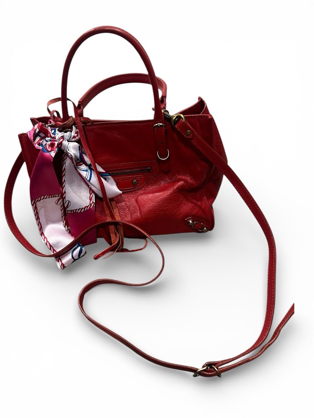 Balenciaga Poppy Calfskin Mini Paper A4 Magnet Crossbody Bag