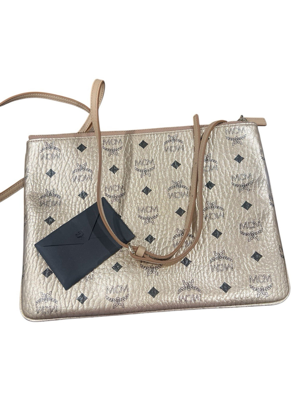 MCM Visetos metallic pouch or crossbody bag.  