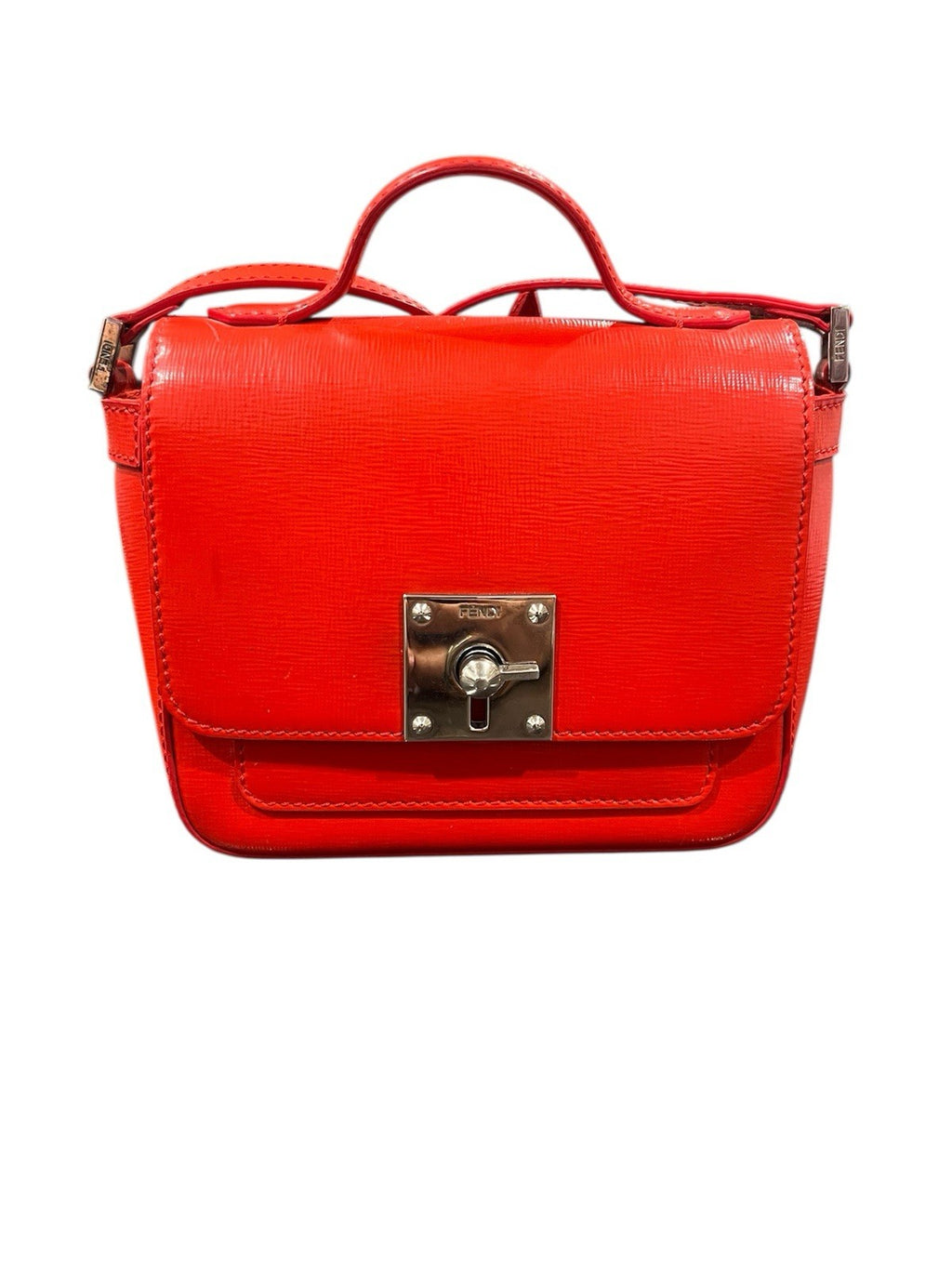 Fendi Red Mini Borsa Leather Crossbody Bag Great Condition