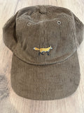 J Crew Mens Beige Corduroy Relaxed Fit Leather Strapback Adjustable Hat