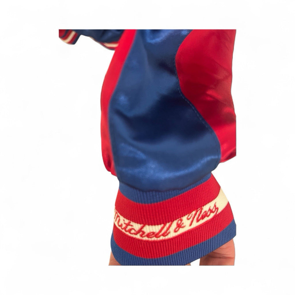 Men's Atlanta Braves Mitchell & Ness MLB Color Blocked Satin Jacket