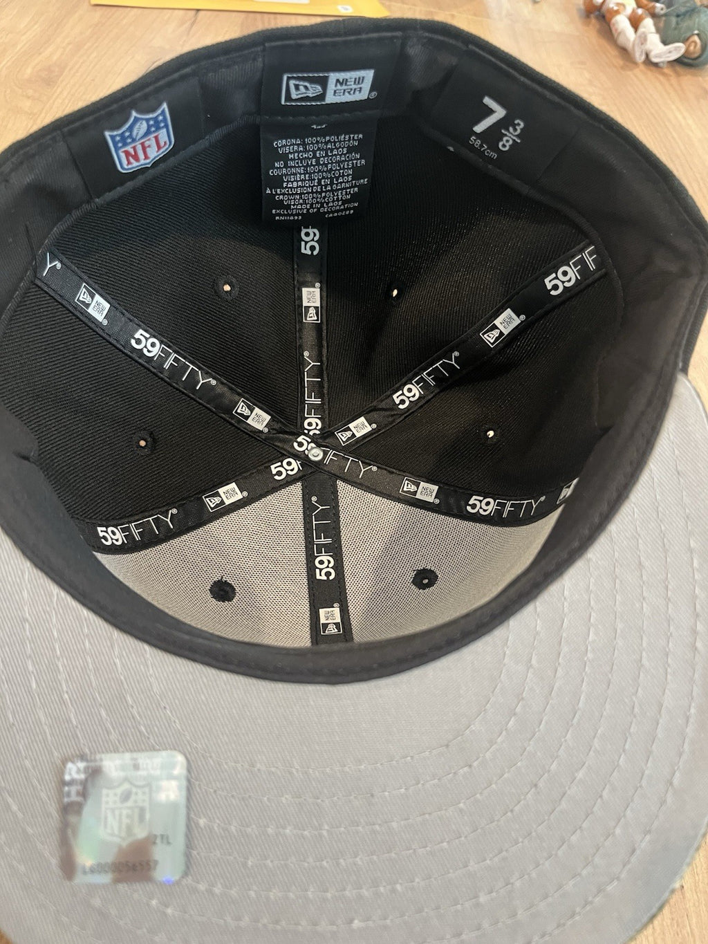 New Era 59Fifty Las Vegas Raiders Black Fitted Hat Size 7 3/8