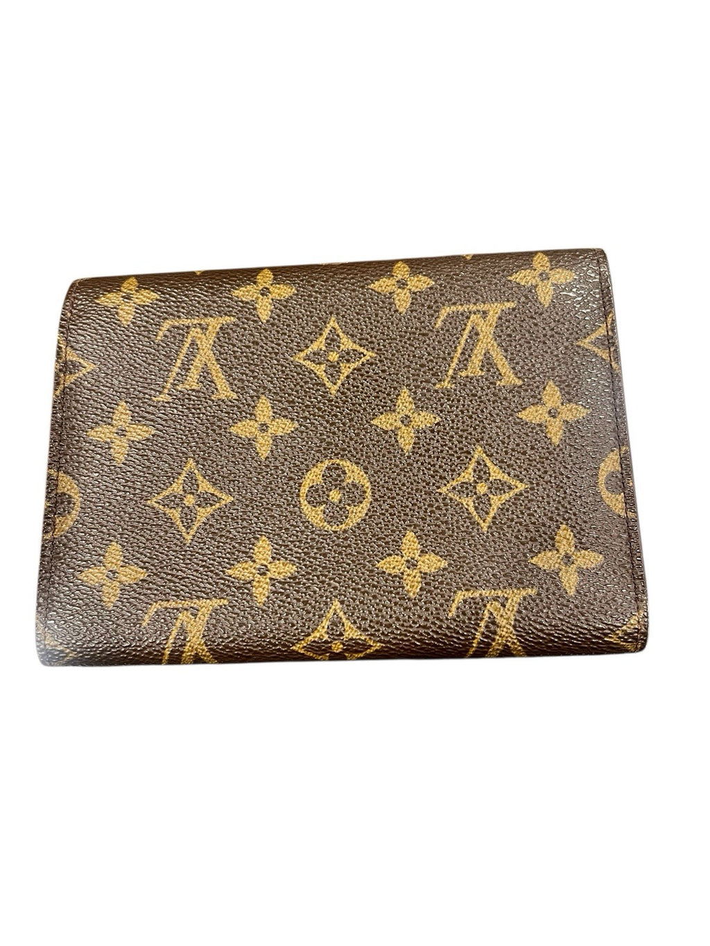Louie Vuitton Monogram trifold wallet. Shows wear.