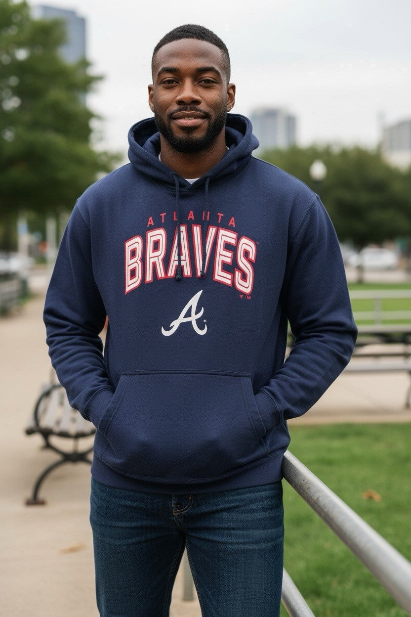 Fanatics Atlanta Braves Men's Hoodie Sweatshirt L Blue Long Sleeve MLB Baseball