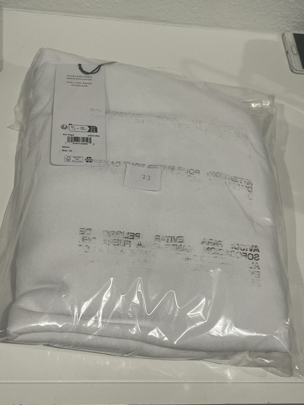 Mens Alo accolade pullover white, XL