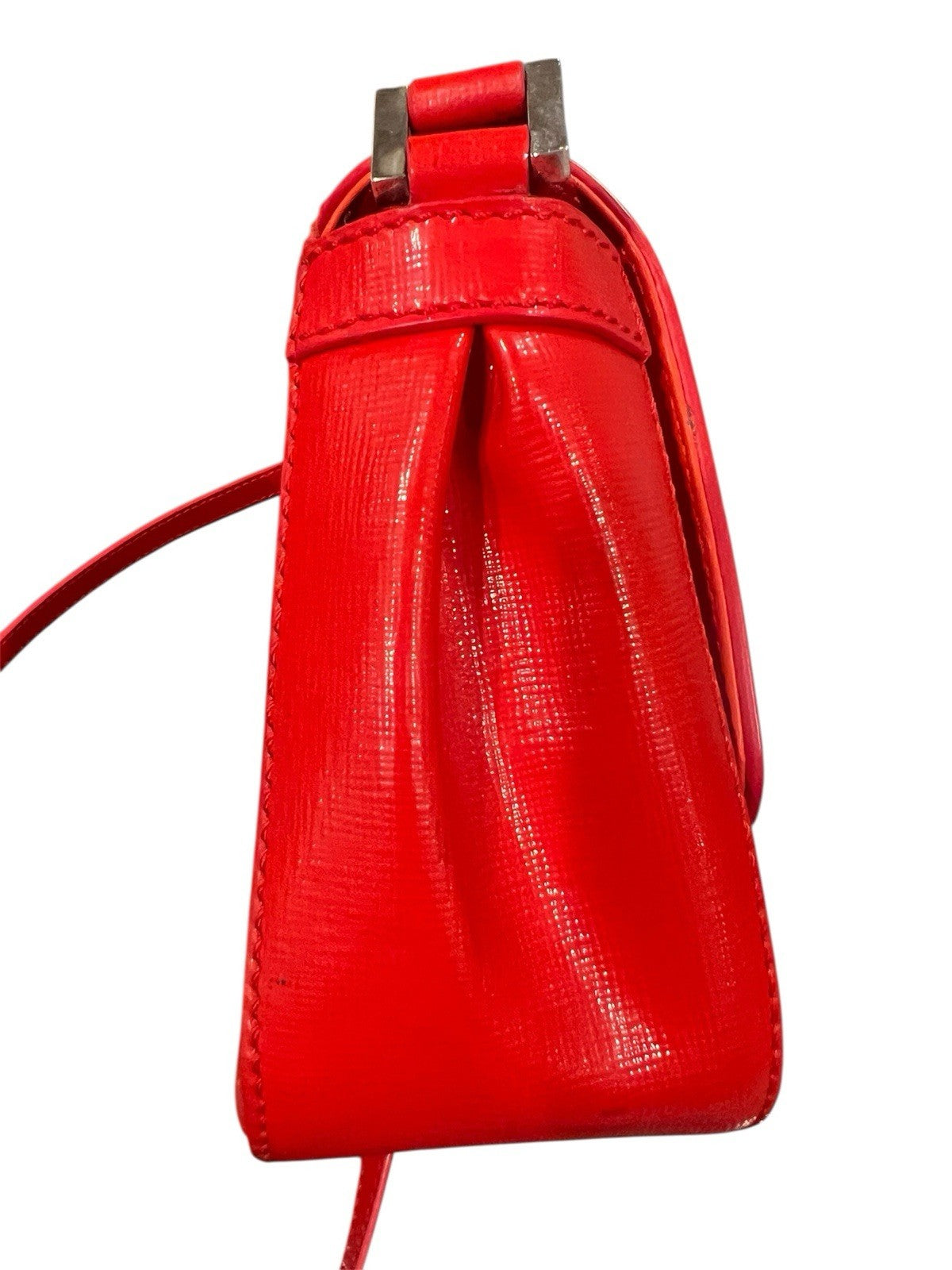 Fendi Red Mini Borsa Leather Crossbody Bag Great Condition