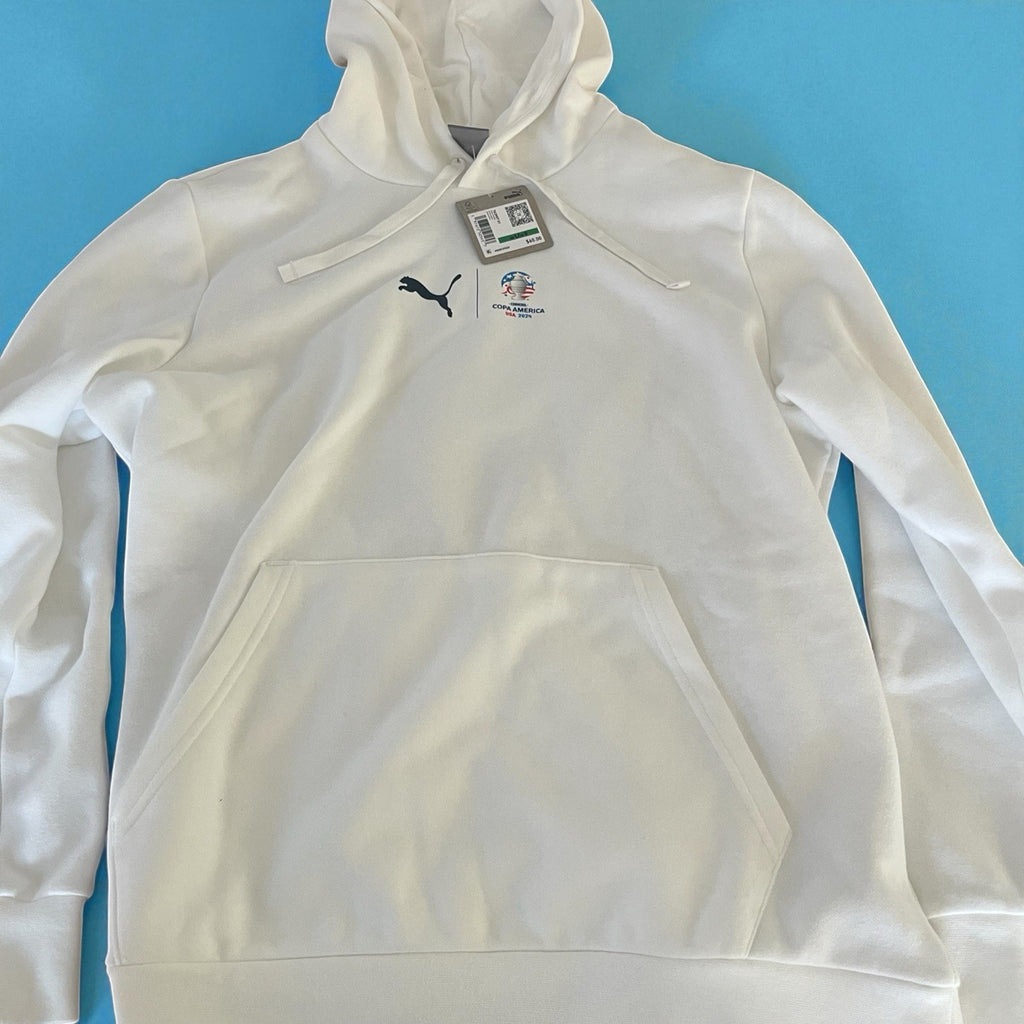 Puma 2024 Copa America White Hoodie 763957 01 Men’s Size Large