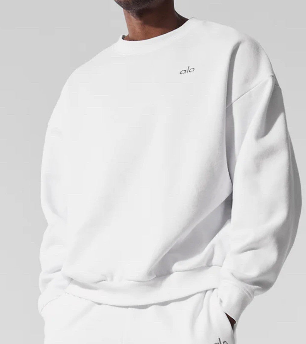 Mens Alo accolade pullover white, XL