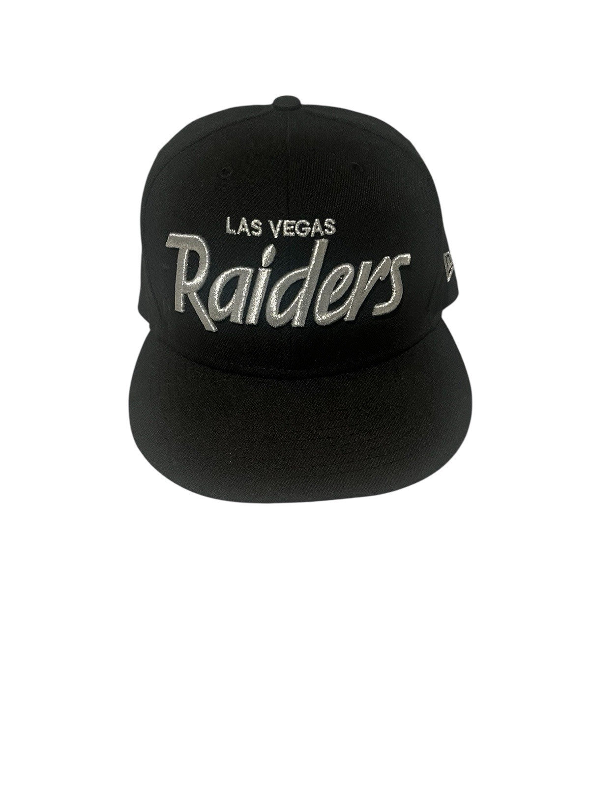 New Era 59Fifty Las Vegas Raiders Black Fitted Hat Size 7 3/8