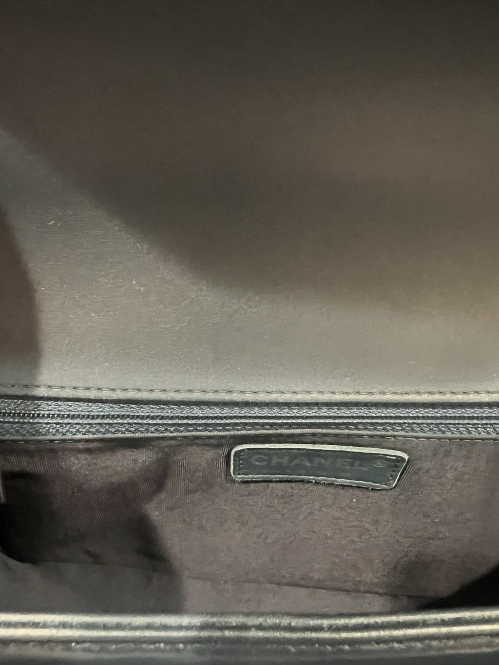 Chanel medium boy bag, calfskin, blue.