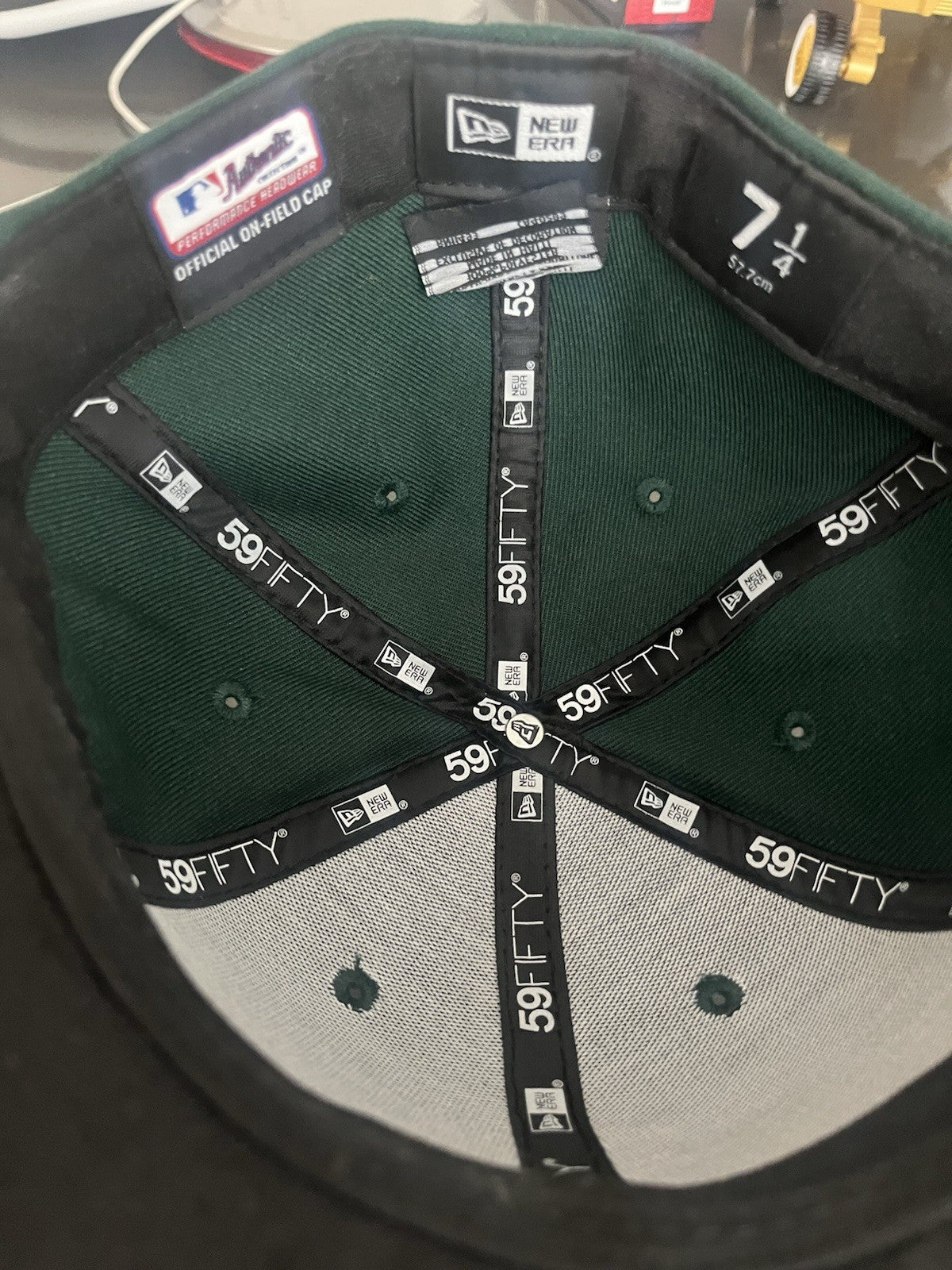 New Era 59Fifty Men Cap Oakland Athletics Green On Field Home Fitted Hat - 7 1/4