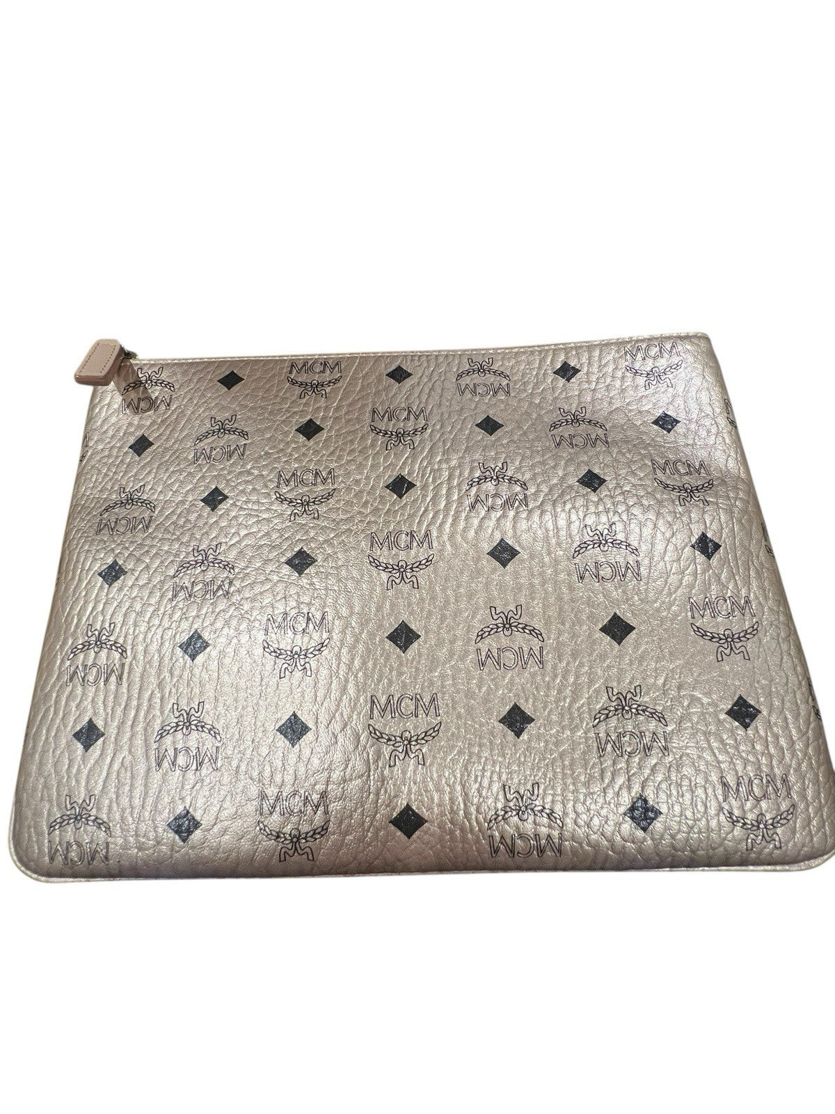 MCM Visetos metallic pouch or crossbody bag.  