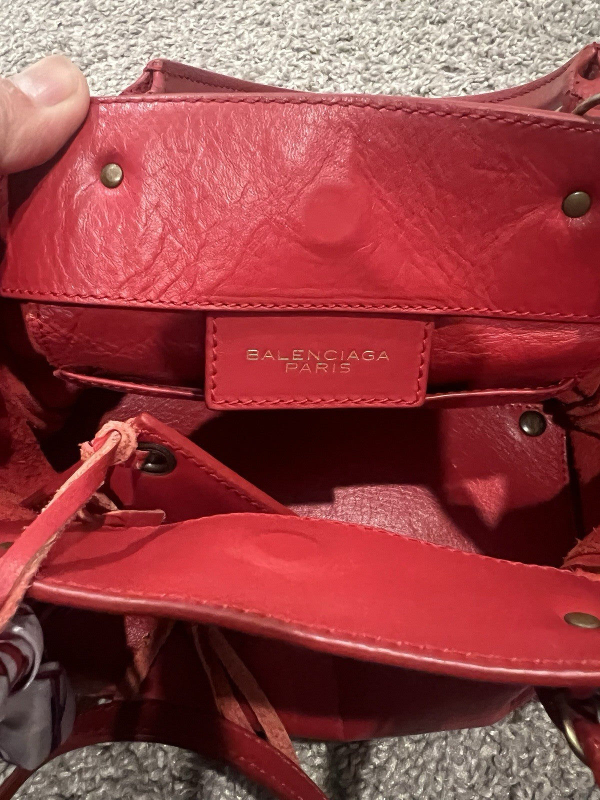 Balenciaga Poppy Calfskin Mini Paper A4 Magnet Crossbody Bag