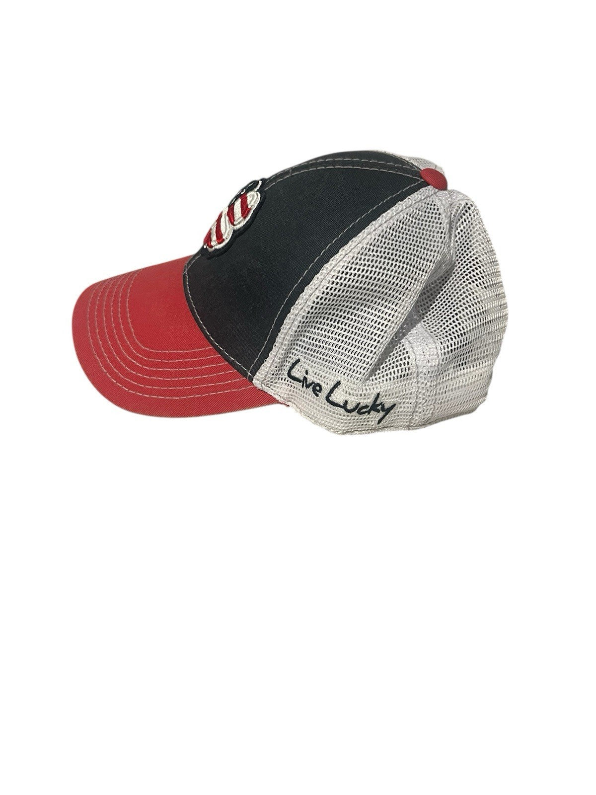 Black Clover Trucker Snapback Golf Hat Red/White/ Blue