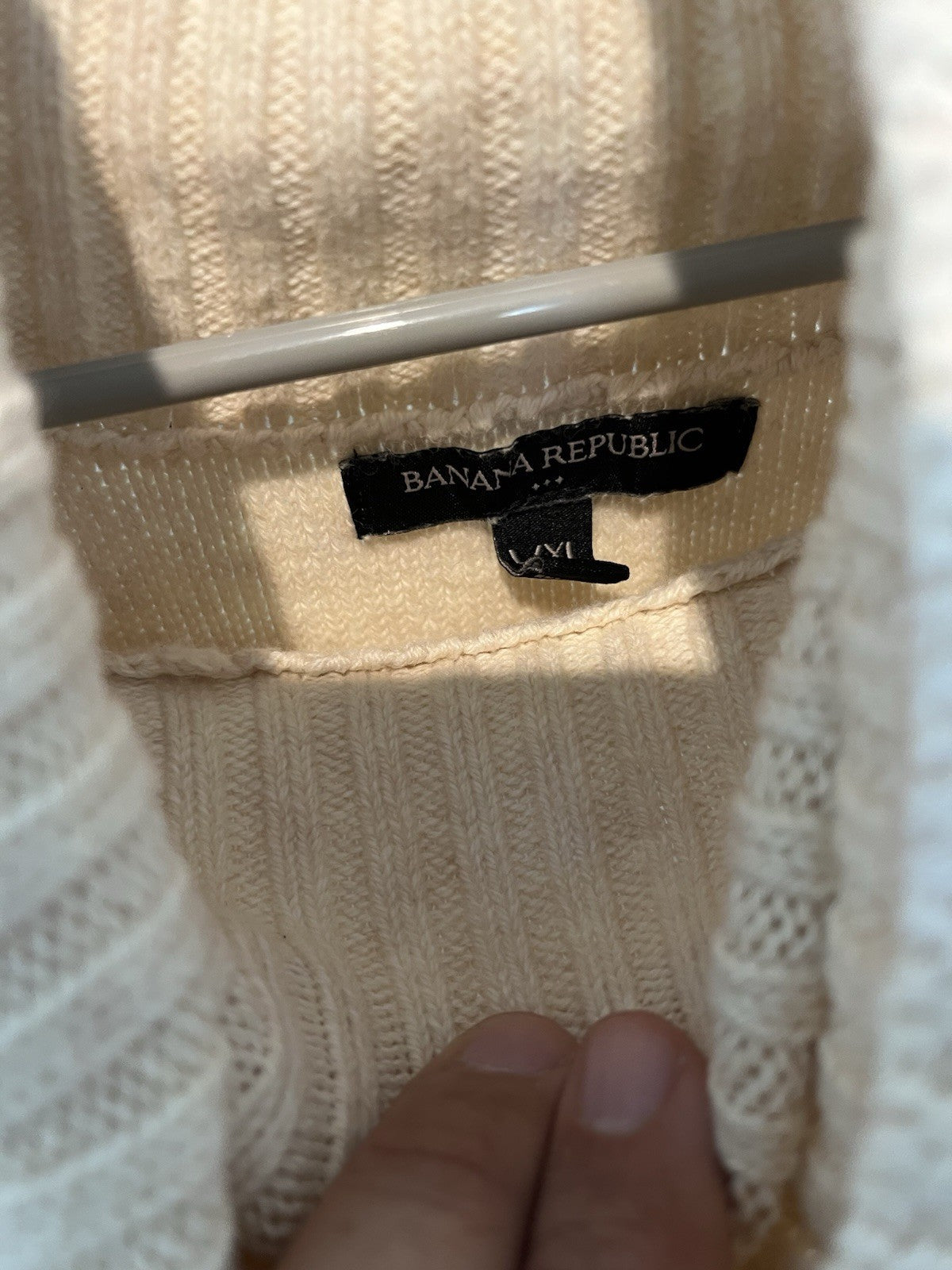 Women's L/Xl Banna Republic Sweater Pullover Creme Beige Tan