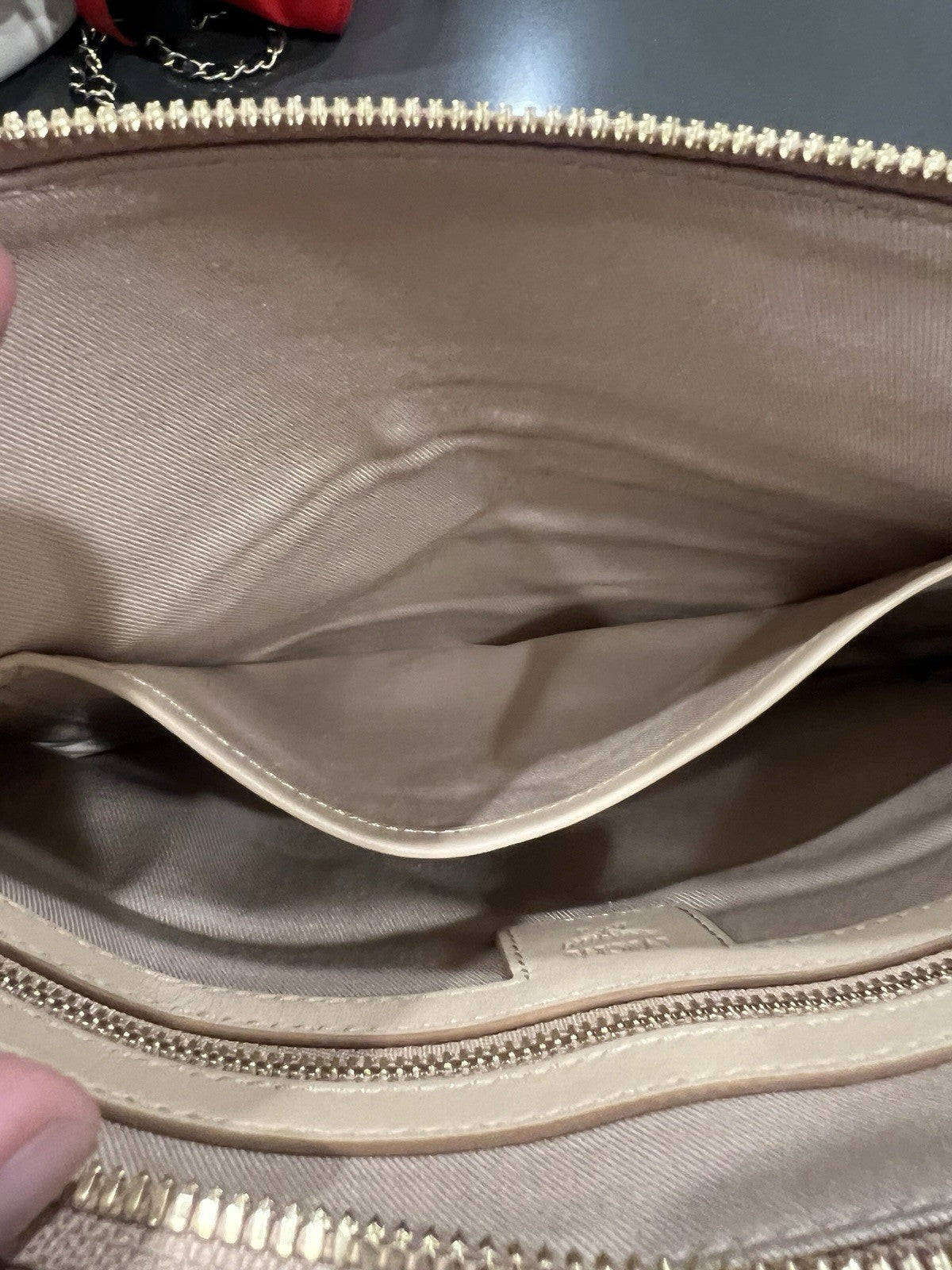 MCM Visetos metallic pouch or crossbody bag.  