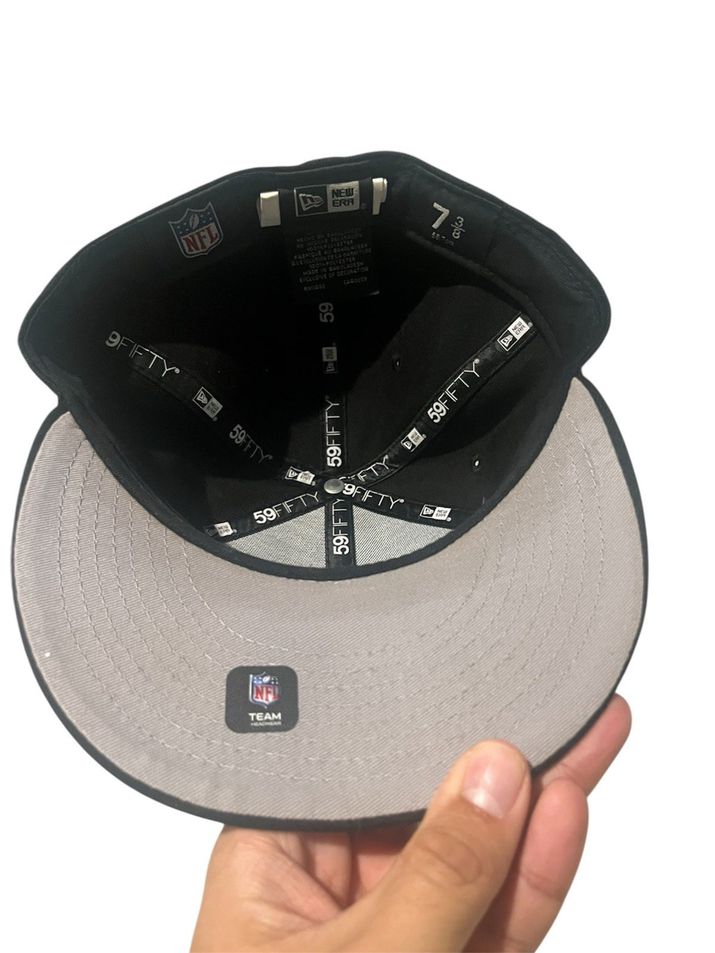 New Era 59Fifty Las Vegas Raiders Black Fitted Hat Size 7 3/8