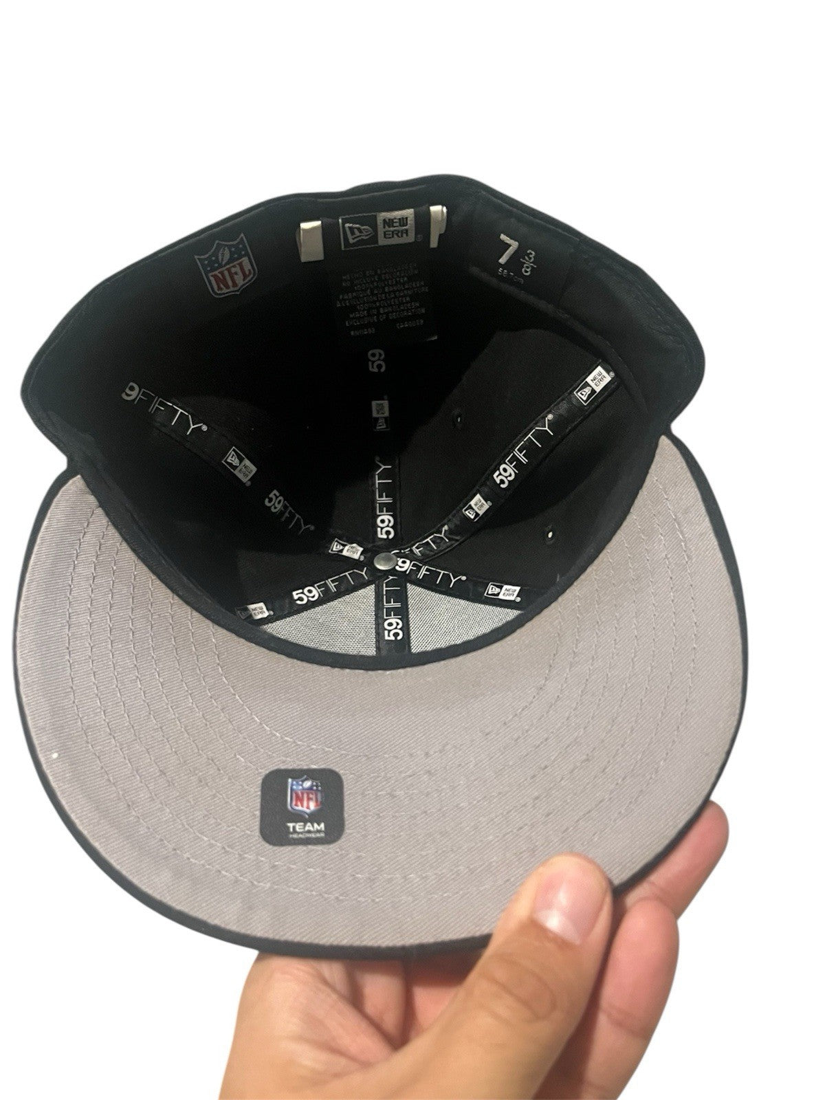 New Era 59Fifty Las Vegas Raiders Black Fitted Hat Size 7 3/8